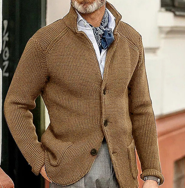 Edward Blazer Herre Vintage – Elegant Ståkrave, Lange Ærmer & Tidløst Design