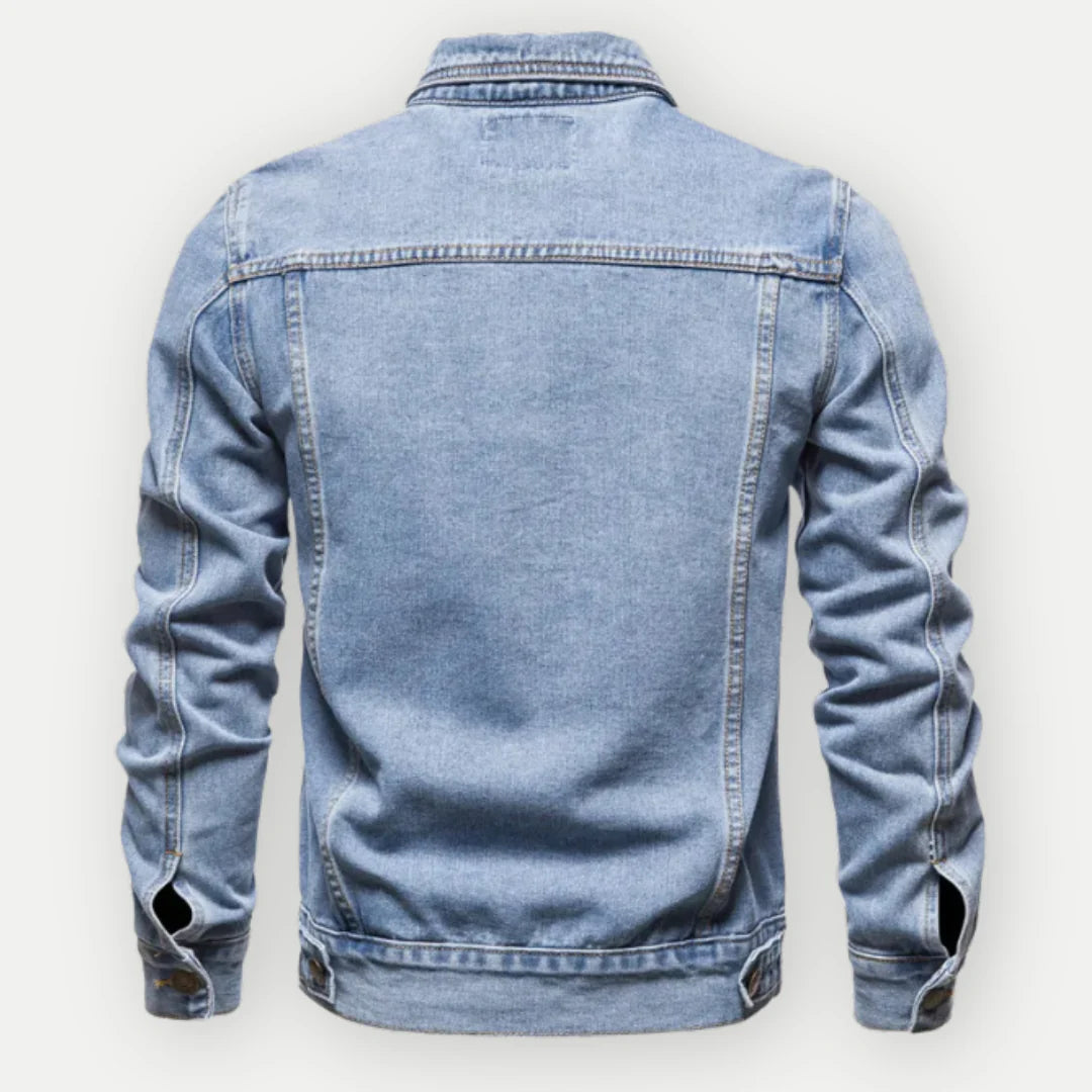 Frank Herrejakke – Klassisk Denim Jeansjakke med Metalknapper & Nyttige Lommer
