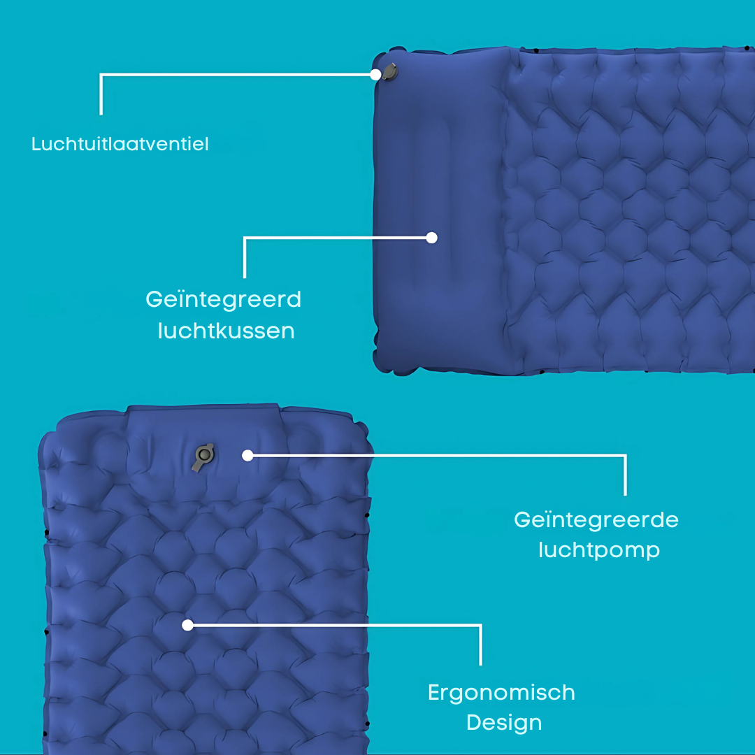 AirLite Selvoppustelig Liggeunderlag – Letvægts, Kompakt & 10 cm Tykt Komfort