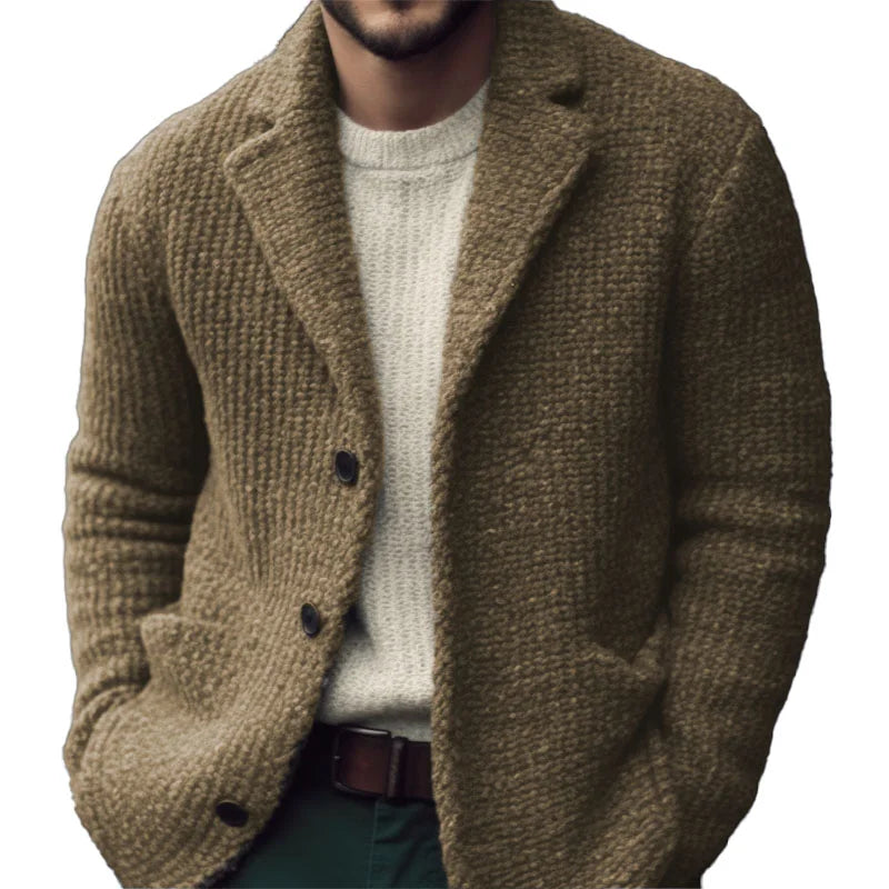 Derek Cardigan Herre – Blød Strik, Regular Fit & Elegant Knaplukning