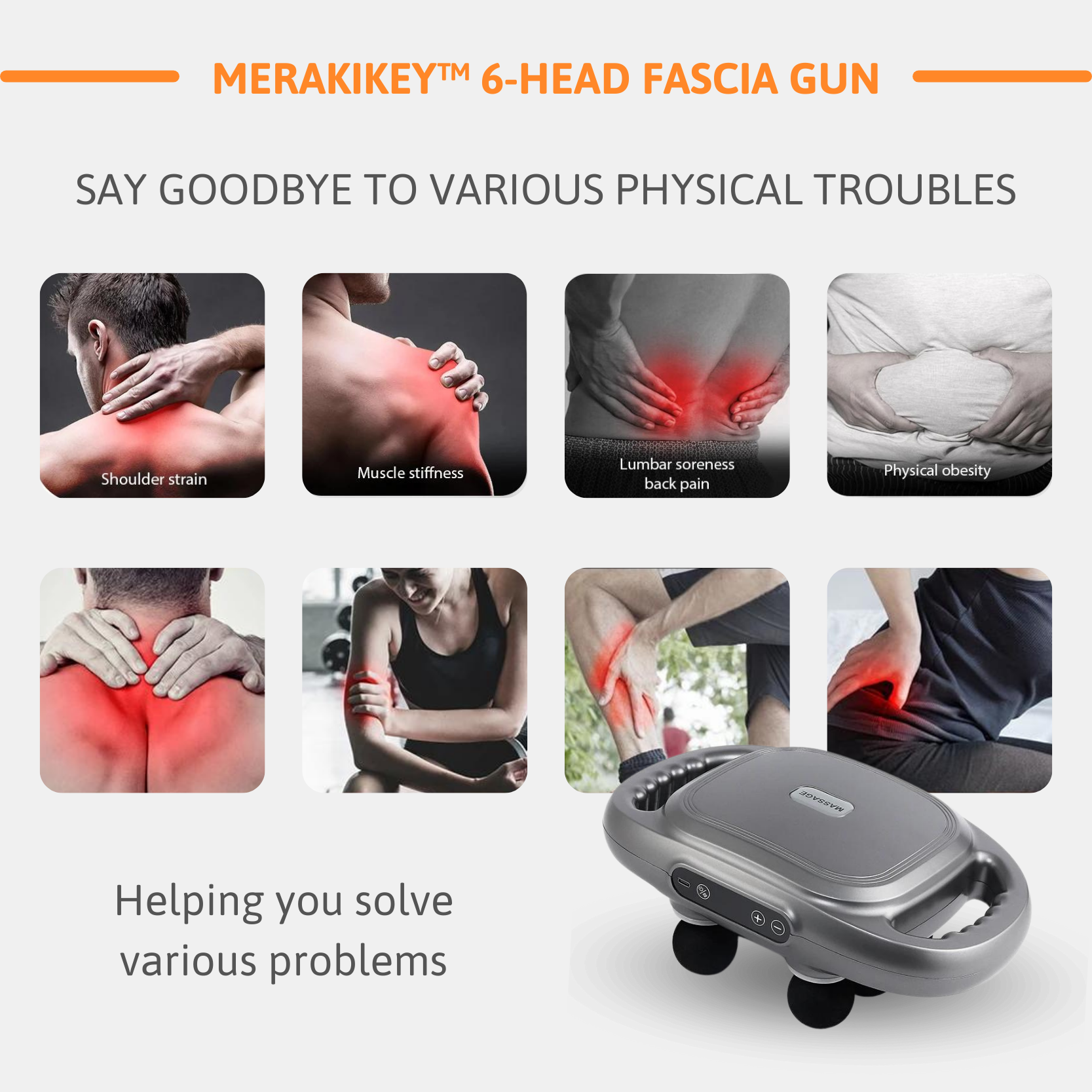 FlexiRelief Pro | 6-kop højfrekvent muskelmassager-zarada.dk