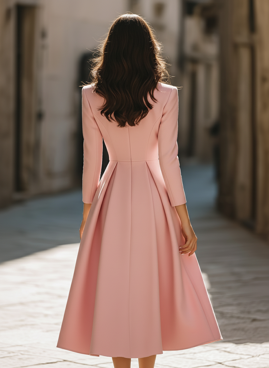 Emily | Elegant Plisseret Blazer Midi Kjole