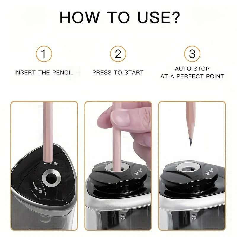 Automatisk USB Blyantspidser – Kompakt & Hurtig