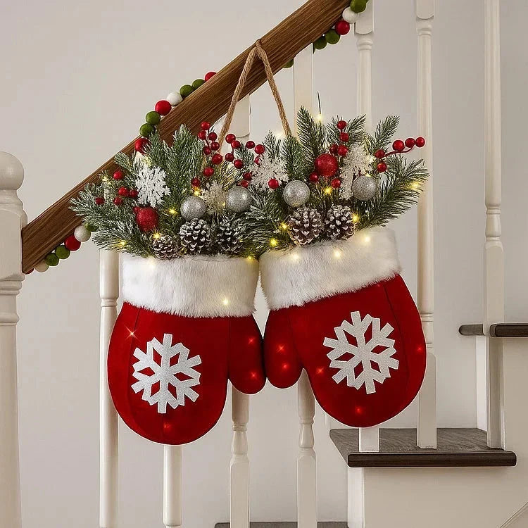 Julkrans i Vanteform – 120 LED-lampor med Timerfunktion