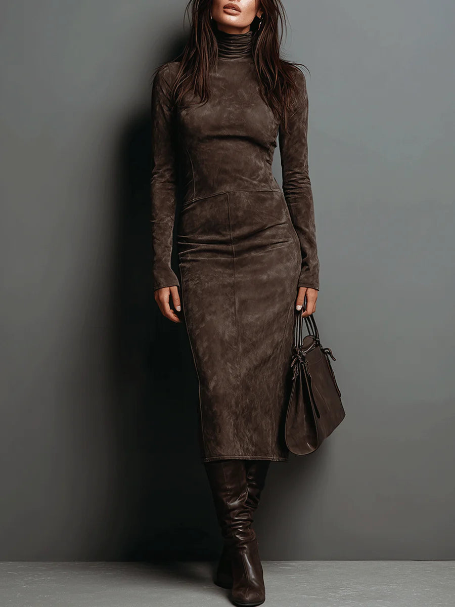 Ava | Suede Midi Kjole
