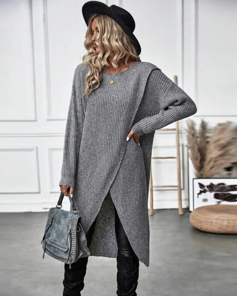 Sylvia Pull Kvinde – Lang Elegant & Komfortabel Sweater til Chic Hverdaglook