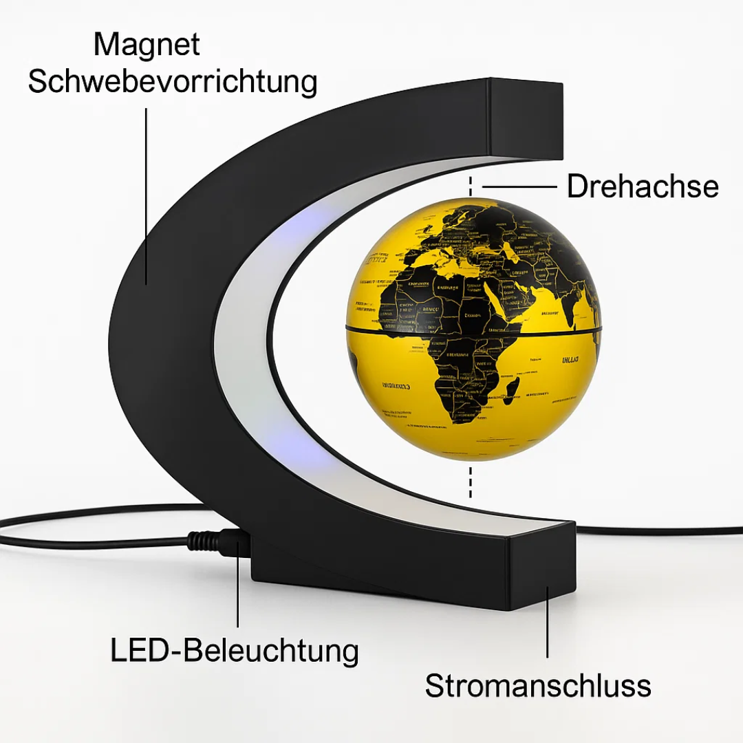 AstroGlobe LED Verdensbold – Svævende Globe Lampe med Magnetisk Ophæng