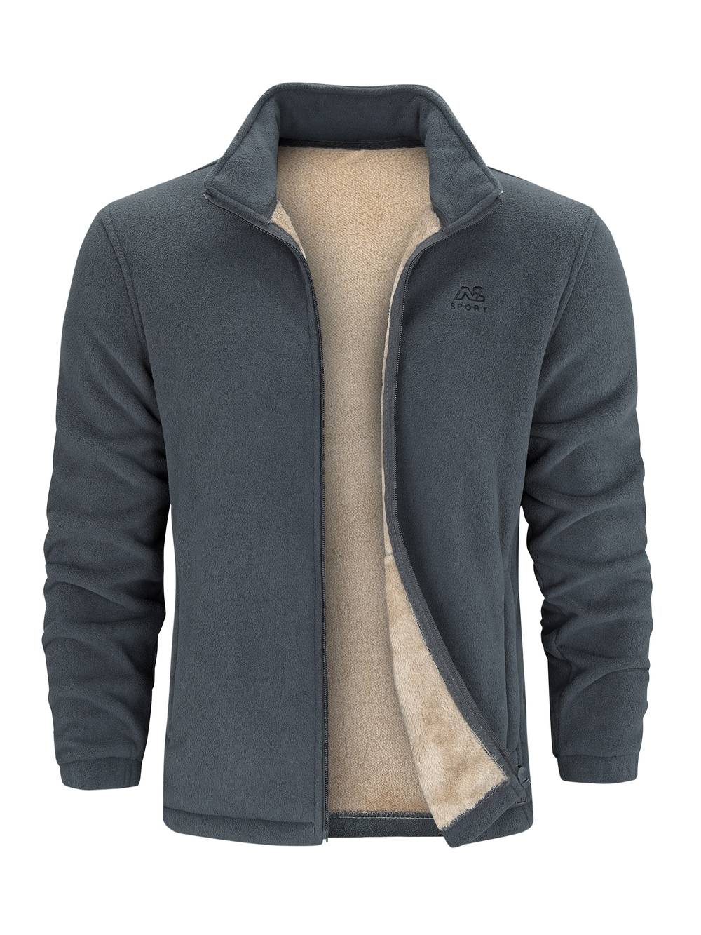 Alvin Unisex Fleecejakke med Sherpa-for – Varm, Komfortabel & Til Daglig Brug