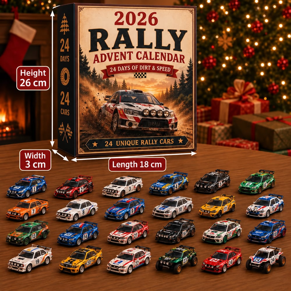 Rally Adventskalender 2026 – 24 Dagar Fulla av Rallybilar att Samla