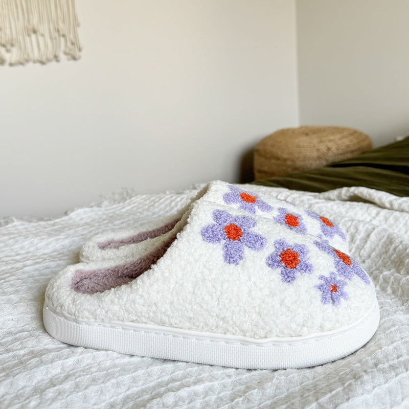 BloomStep Sutsko – Komfortable Indersko med Blomsterdesign & Skridsikker Sål