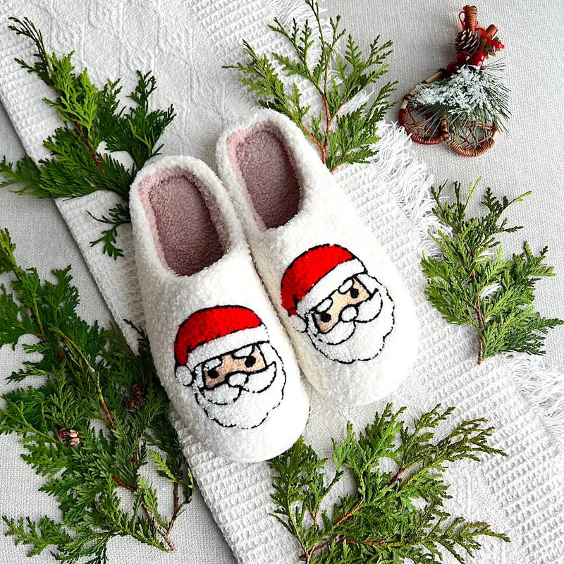 SnowJoy Juleklipklapper – Varme Sutsko med Festligt Design & Skridsikker Sål