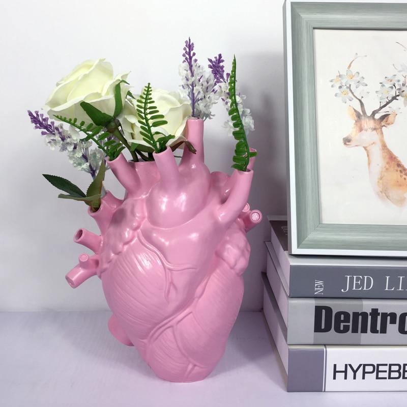 Anatomisk Hjerteformet Vase til Indretning Dekorativ Udsmykning