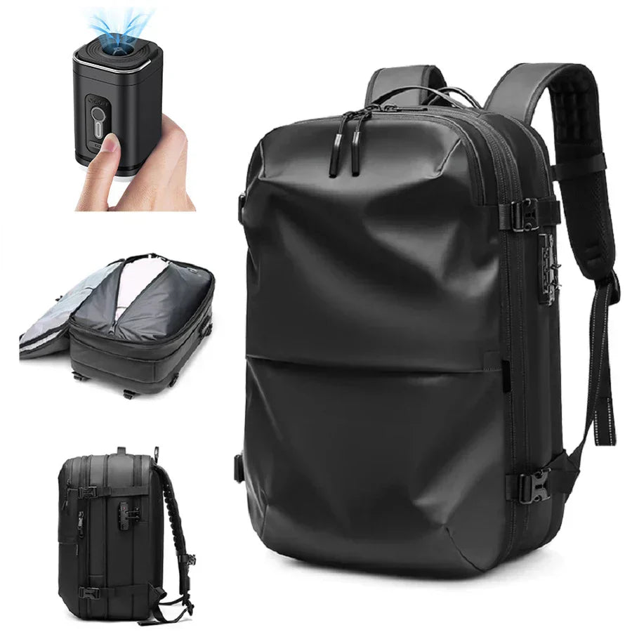 Anti-tyveri Vacuum Komprimering Rygsæk - 60L Udvidelig Airback Rygsæk med Åndbart Design
