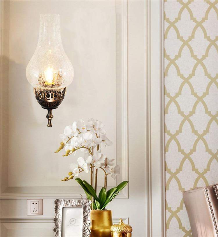 Antik Vægolie Lampe i Vintage Stil