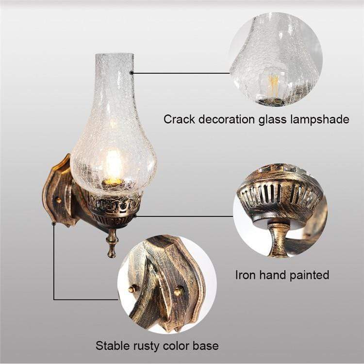 Antik Vægolie Lampe i Vintage Stil