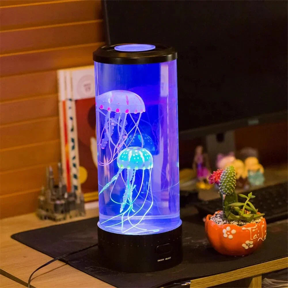 AquaLume – LED Manet Lava Lampe med Farveskift