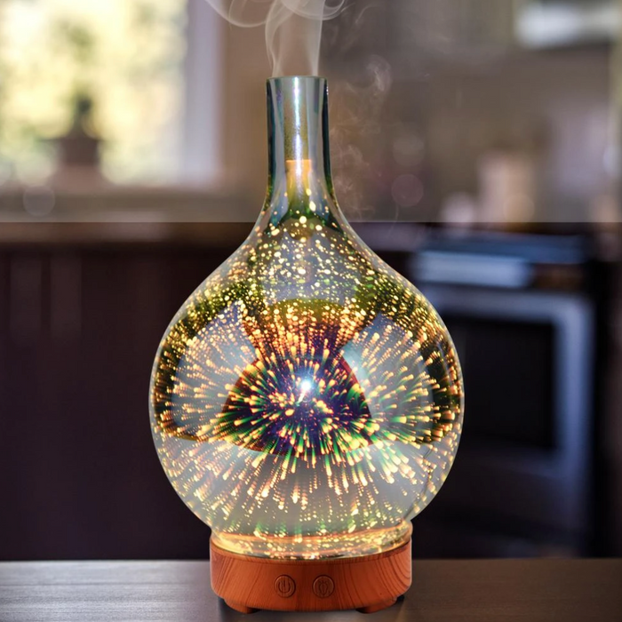 Aroma Diffuser i 3D Glas med LED Lys