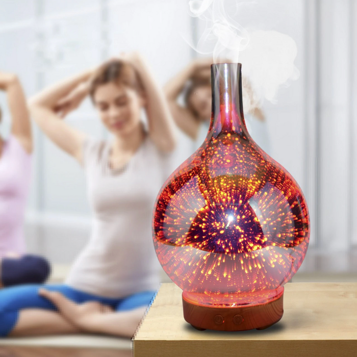 Aroma Diffuser i 3D Glas med LED Lys