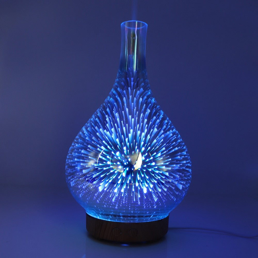Aroma Diffuser i 3D Glas med LED Lys