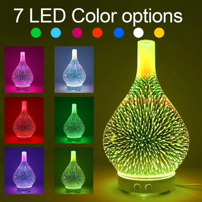 Aroma Diffuser i 3D Glas med LED Lys