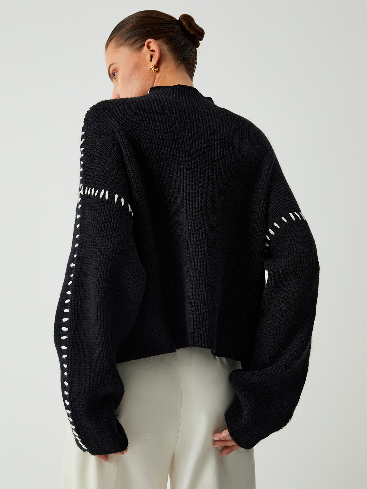 Kayla Pull Kvinde – Oversize Sweater med Høj Hals i Blødt, Chic & Behageligt Strik