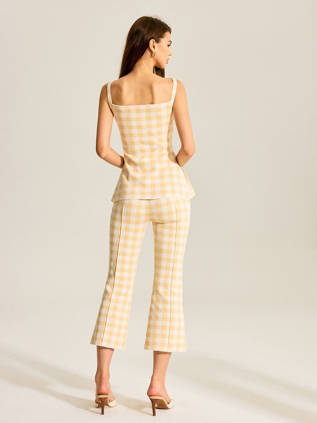 Gingham Print Bukser Sæt