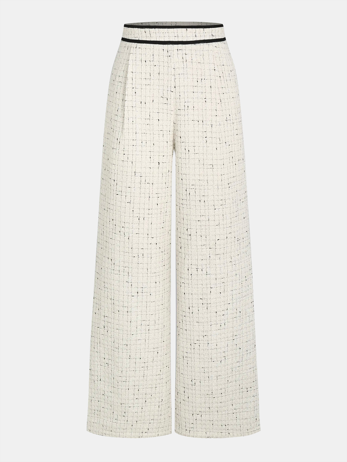 Kontrast Talje Tweed Bredbenede Bukser