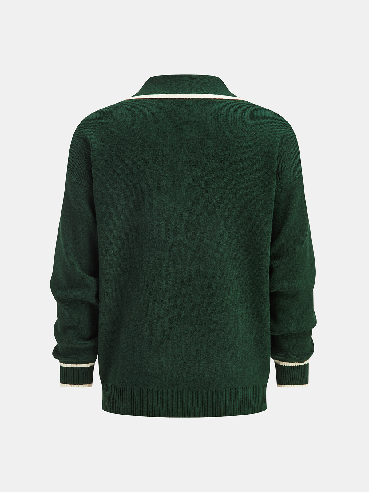 Strikket Polo Top og Bukser Sæt med Kontrastkant
