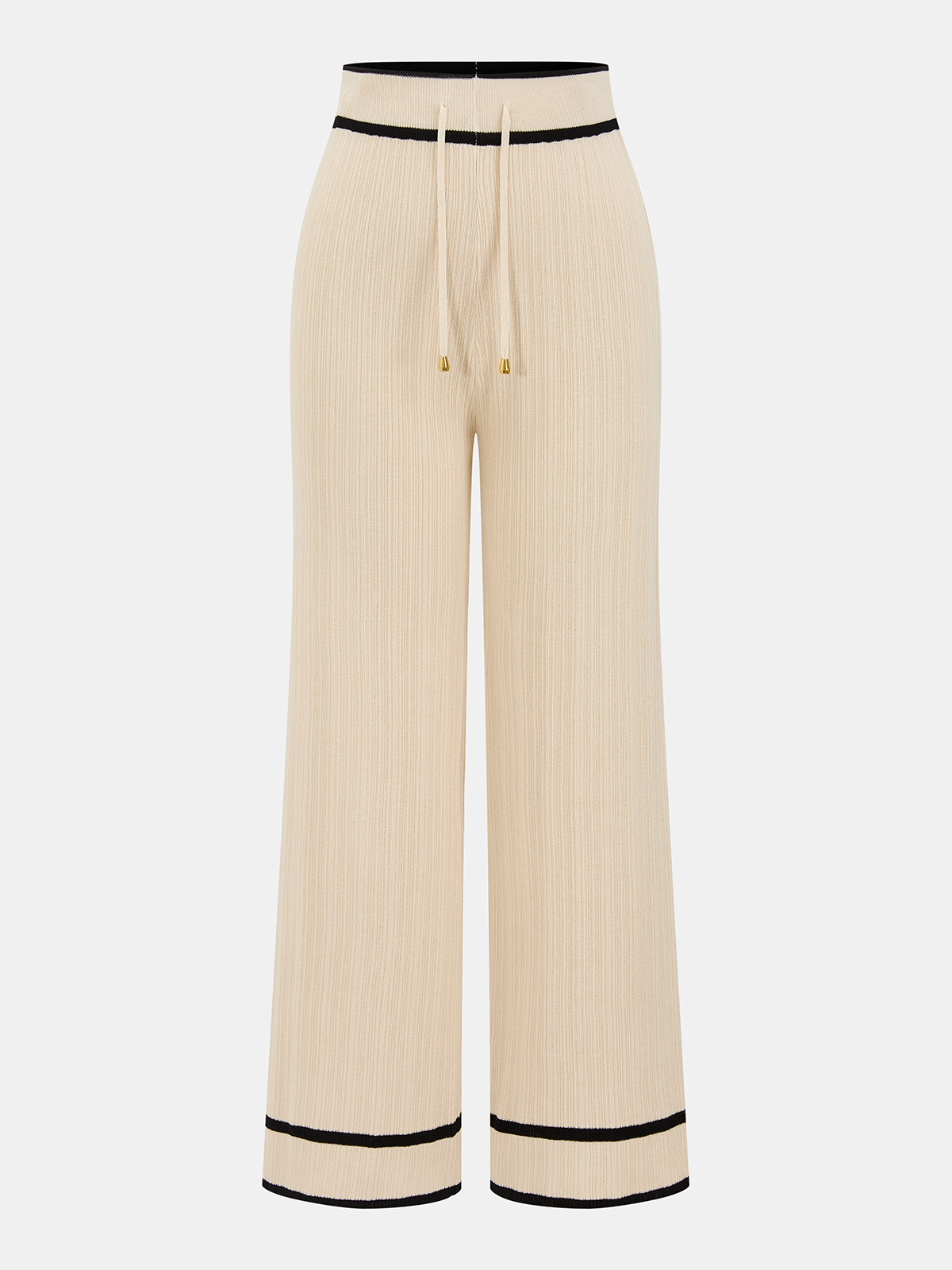 Kontrast Trim Polo Top & Drawstring Bukser Sæt