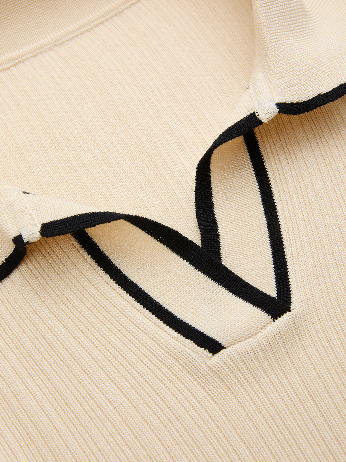 Kontrast Trim Polo Top & Drawstring Bukser Sæt
