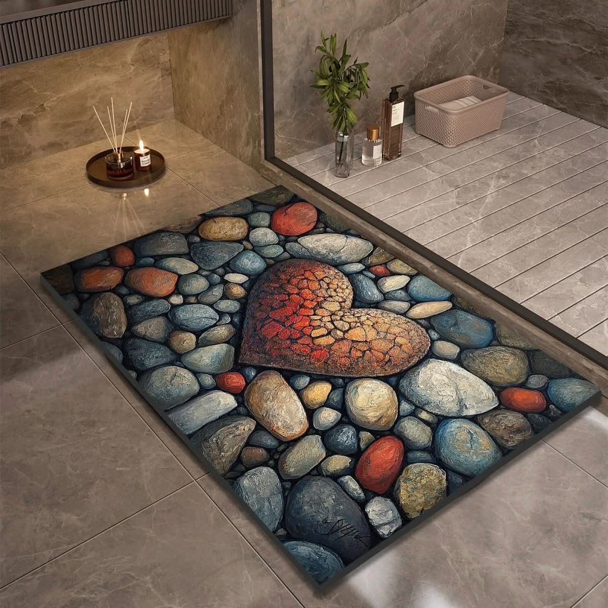 Bademåtte i Diatoméjord med Moderne Design