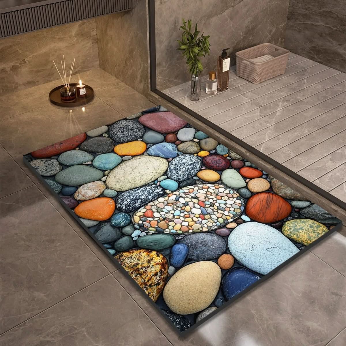 Bademåtte i Diatoméjord med Moderne Design