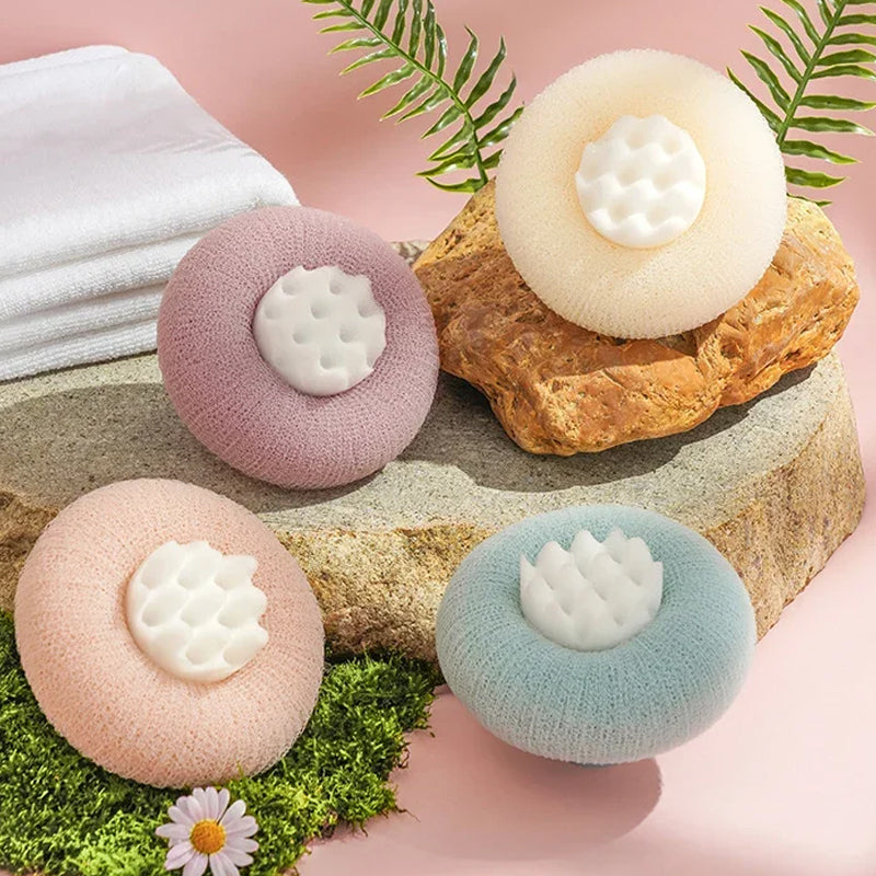 Badesvamp Blomst Med Praktisk Håndtag Til Dybderensende Badeoplevelse