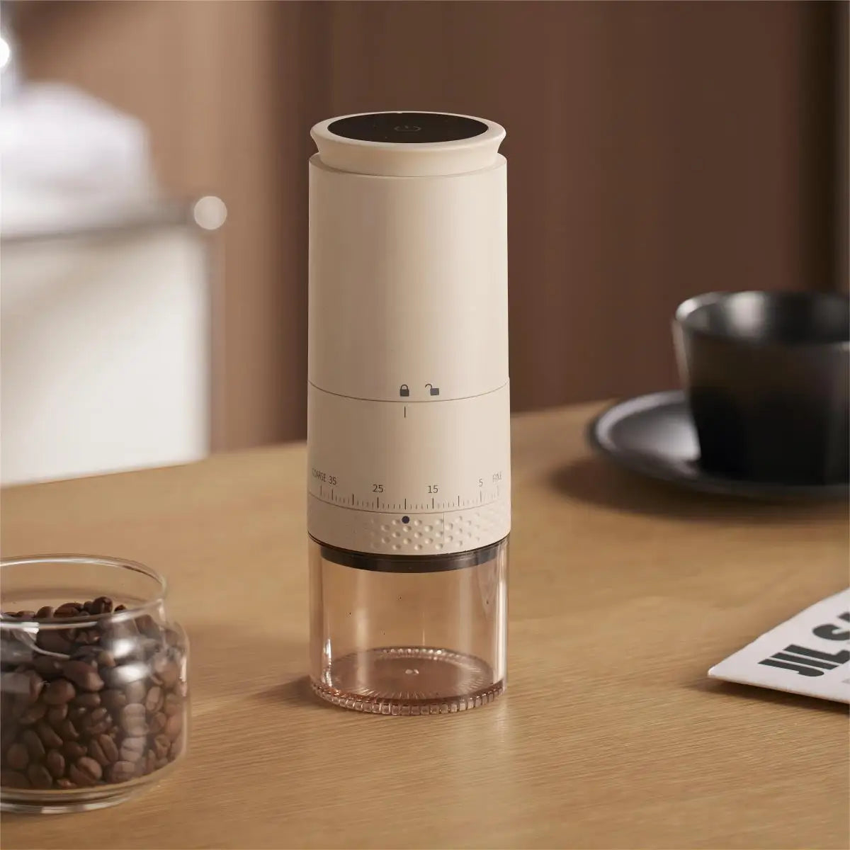 Bærbar Elektrisk Kaffekværn Justerbart Maleniveau