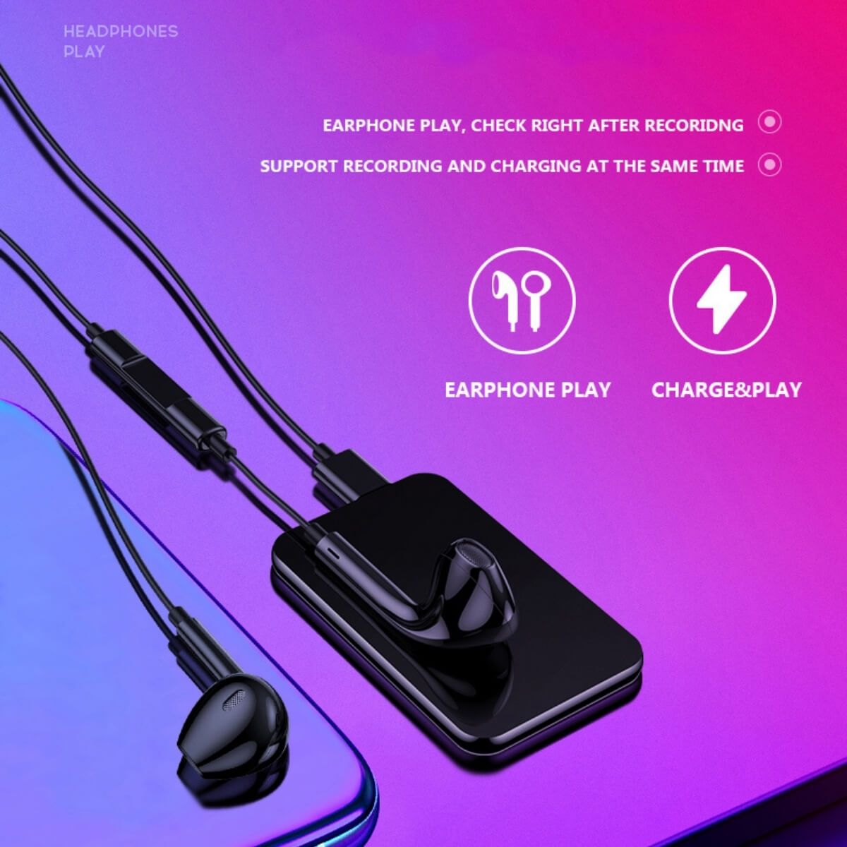Bærbar Mini Stemmeoptager med 64GB Kapacitet