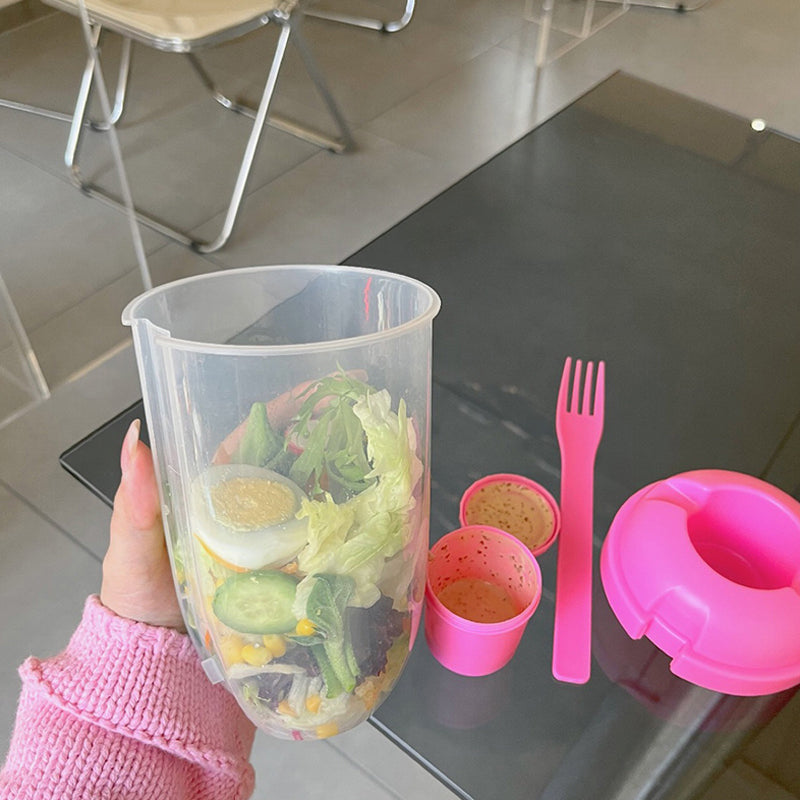 Bærbar Salatbeholder Med Gaffel