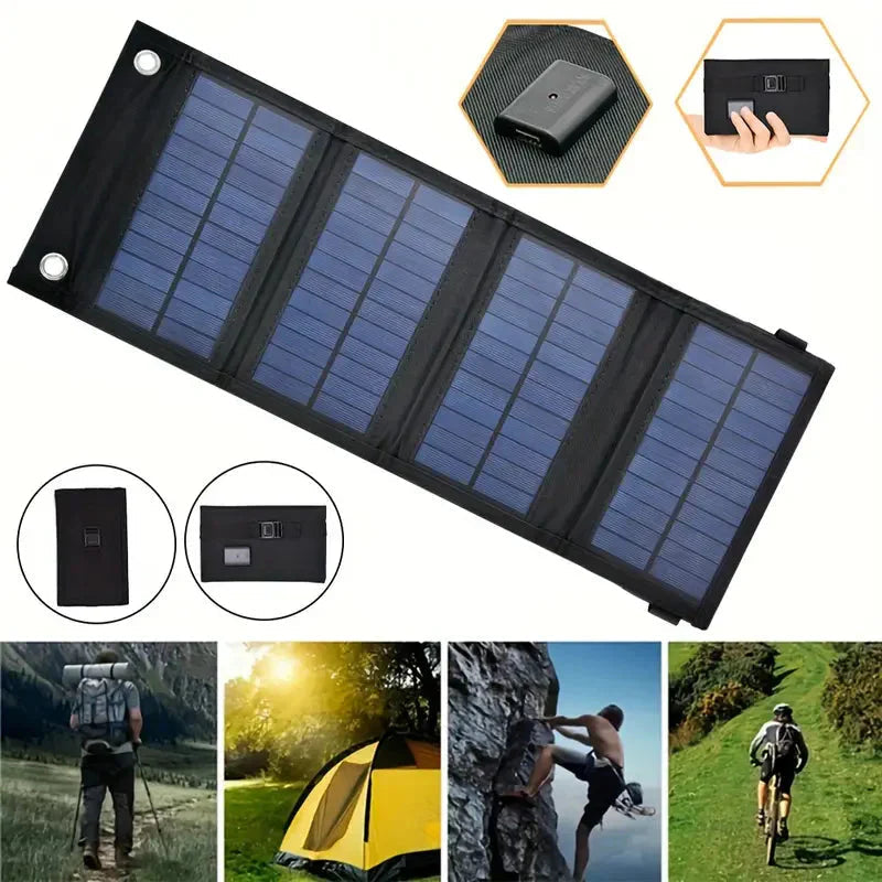 Bærbar Solenergi Powerbank Foldbar