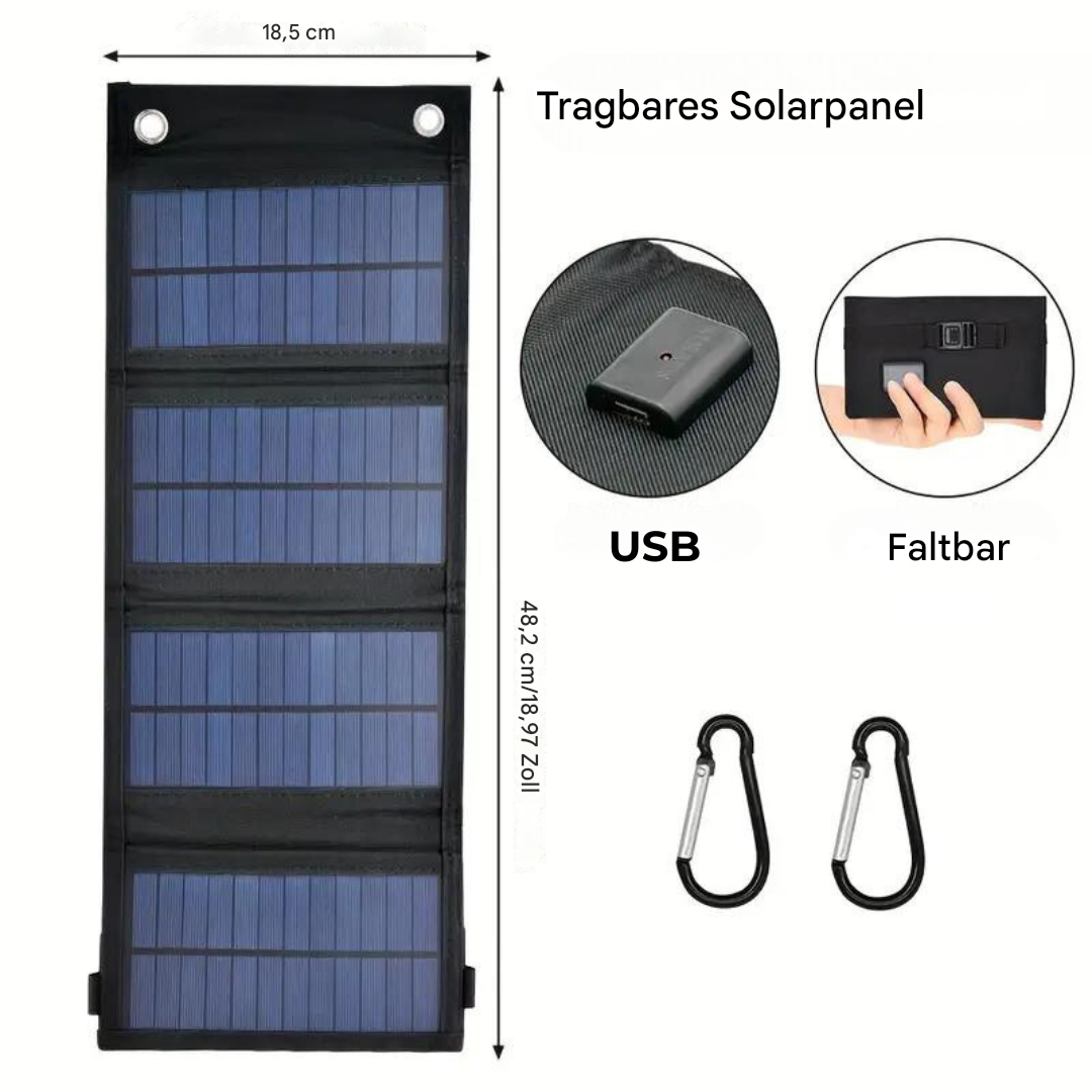 Bærbar Solenergi Powerbank Foldbar
