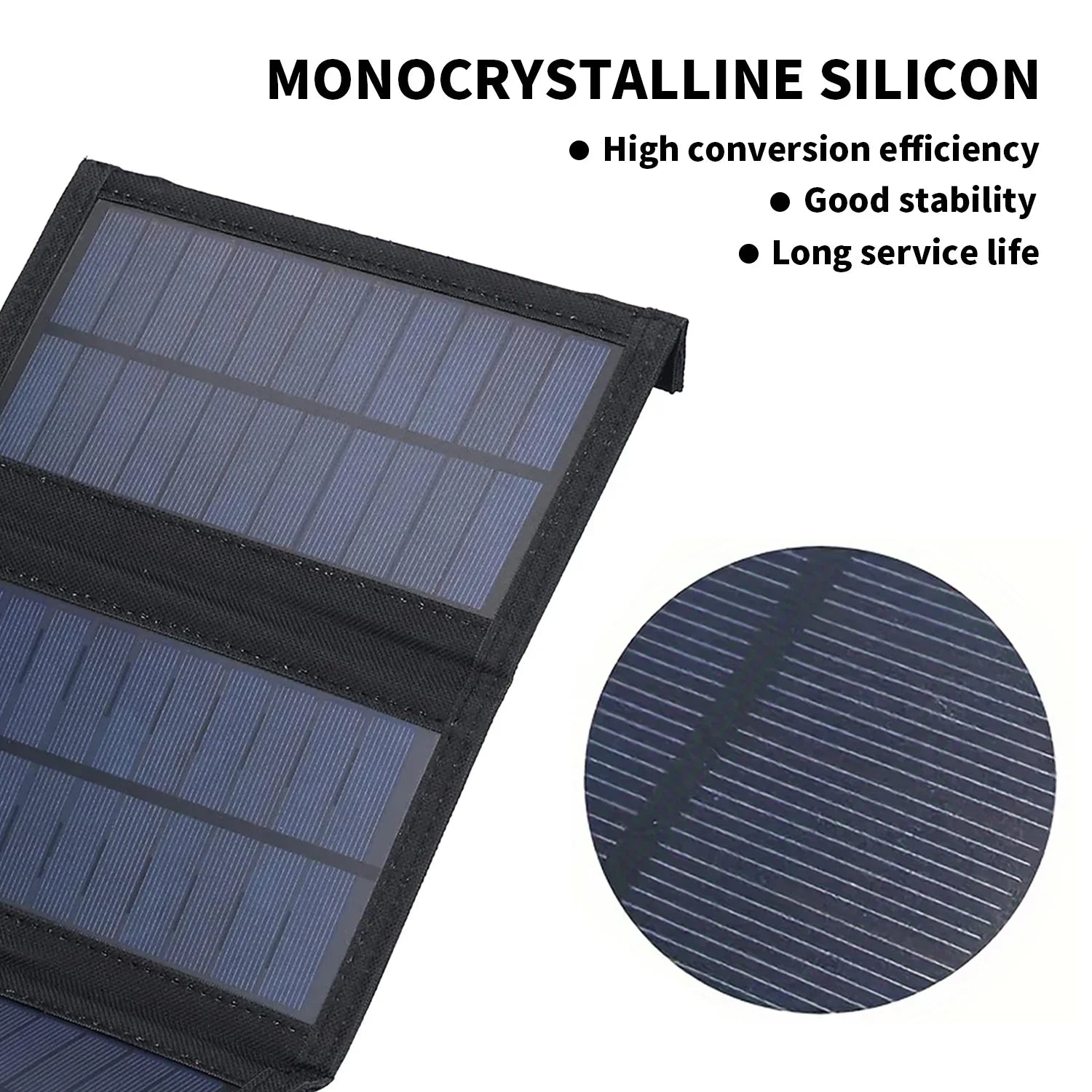 Bærbar Solpanel Oplader 20W 50W 60W - Ideel Til Campingvogn Og Udendørs Aktiviteter