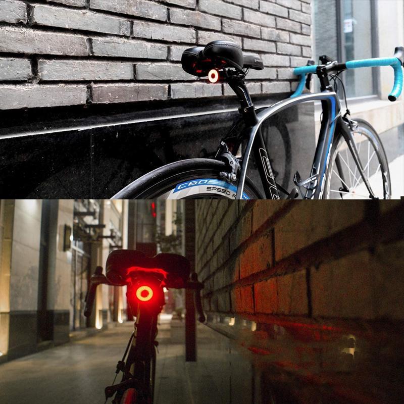 Baglygte Cykel Genopladelig med Bremselys og Vandtæt Design
