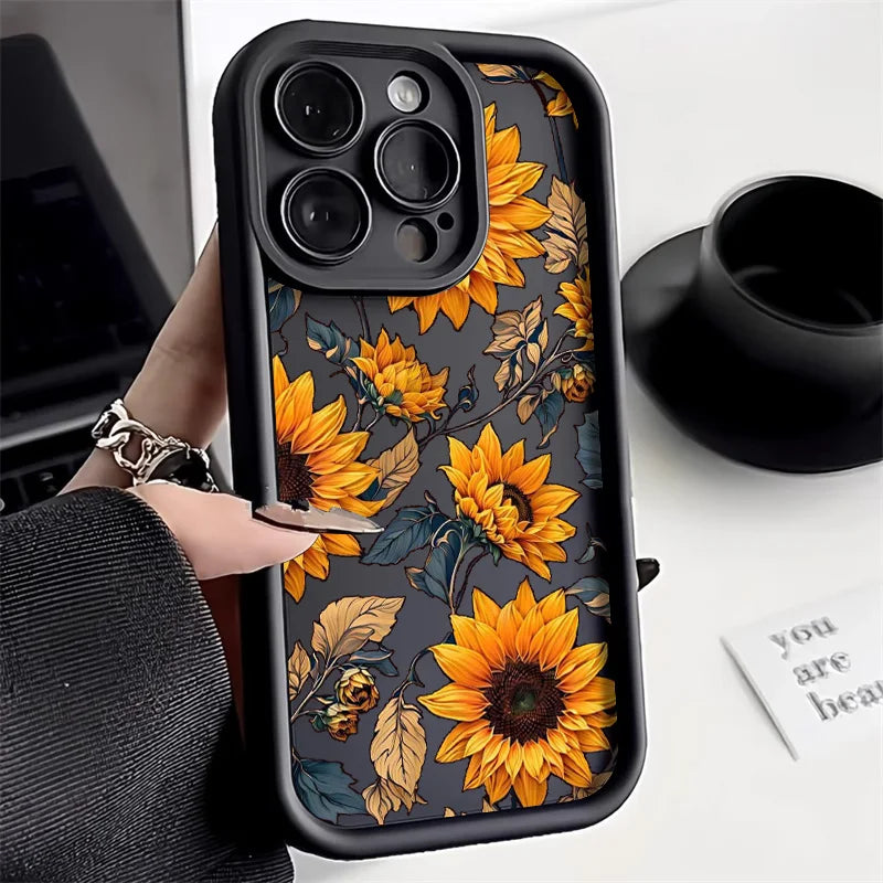 Blomster Telefoncover Til iPhone 13, 11, 12, 14, 15, 16, 17, 8, 7 Plus, XR, SEMed Stødsikker Design