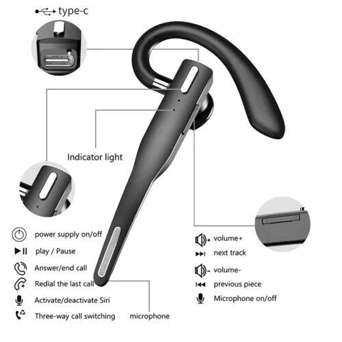Bluetooth Headset med Dual Mic til Professionel Brug