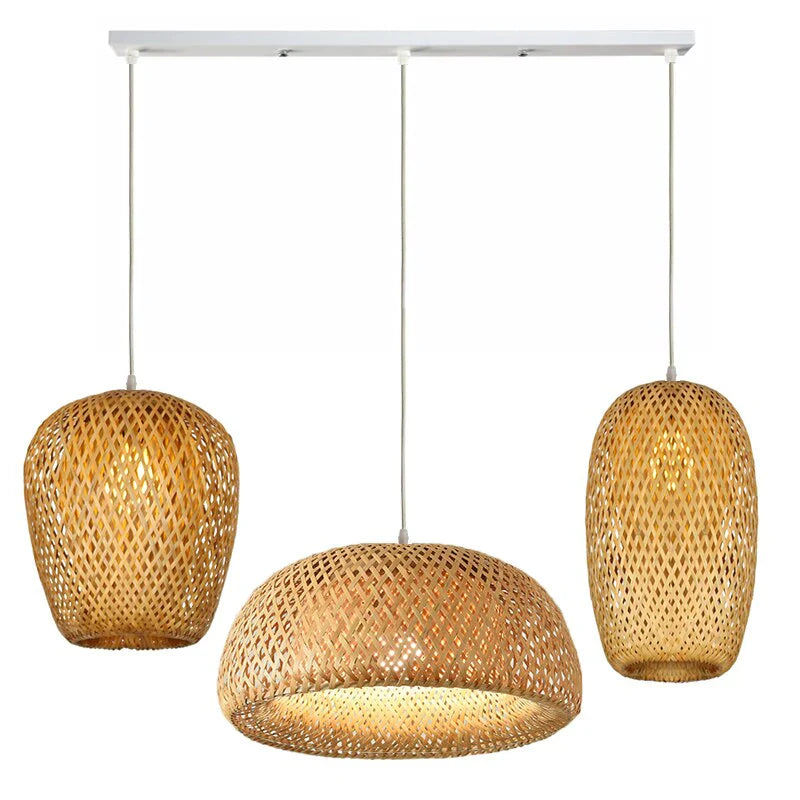 Boho Hængelampe i Rattan til Stue og Soveværelse