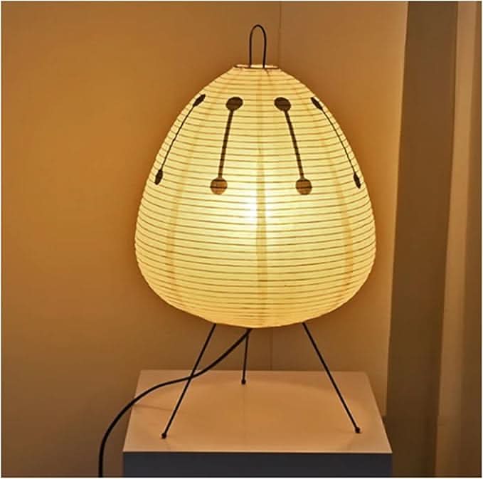 Bordlampe i Japansk Design med Rispapir