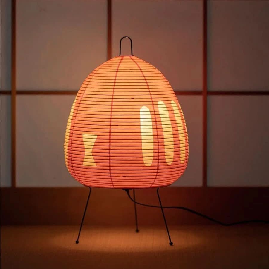 Bordlampe i Japansk Design med Rispapir