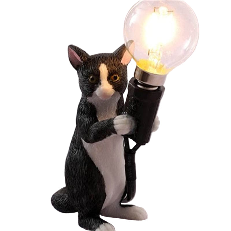 Bordlampe med Kattefigur Dekorativ Stil
