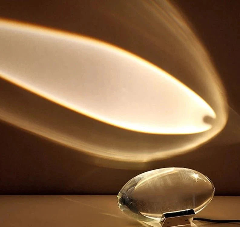 Bordlampe med Krystaldetaljer