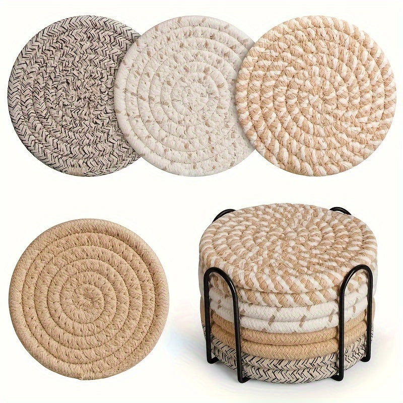 Bordskåner Sæt i Boho Stil – 8 Deler Vævet Design til Hjemmet