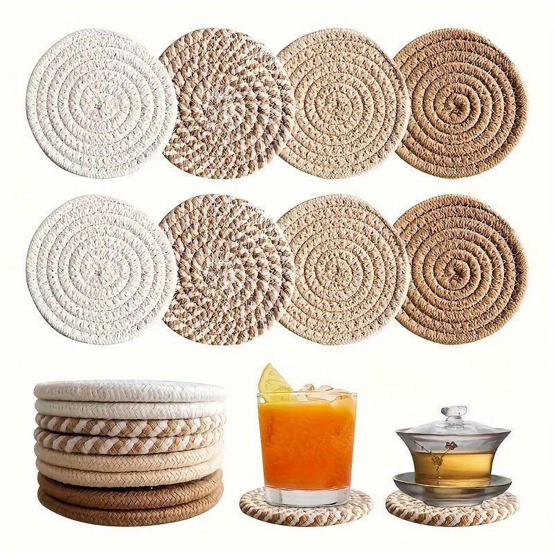 Bordskåner Sæt i Boho Stil – 8 Deler Vævet Design til Hjemmet