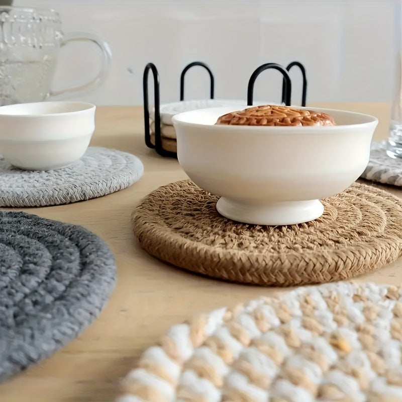 Bordskåner Sæt i Boho Stil – 8 Deler Vævet Design til Hjemmet